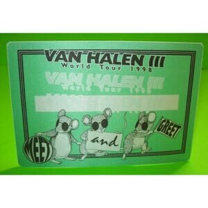 Eddie Van Halen III World Tour Backstage Concert Pass Original 1998 Meet & Greet